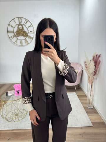 Blazer Animalier Marrone