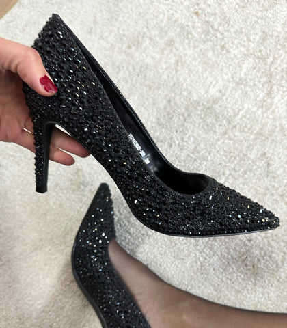 Decolletè Strass Nero