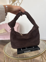 Borsa Simil Bottega Cacao  in velluto