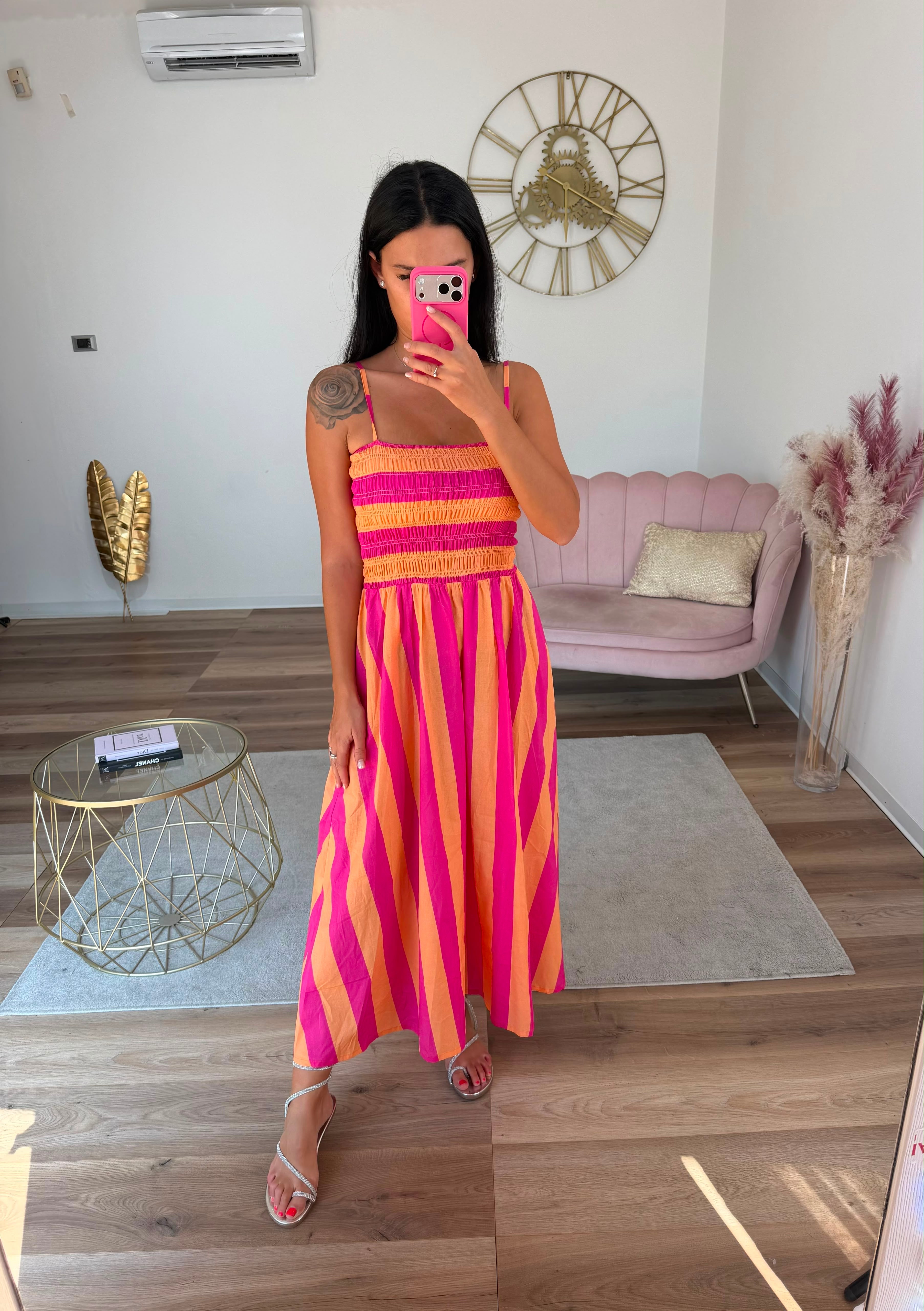 Abito Candy Fucsia-Arancio