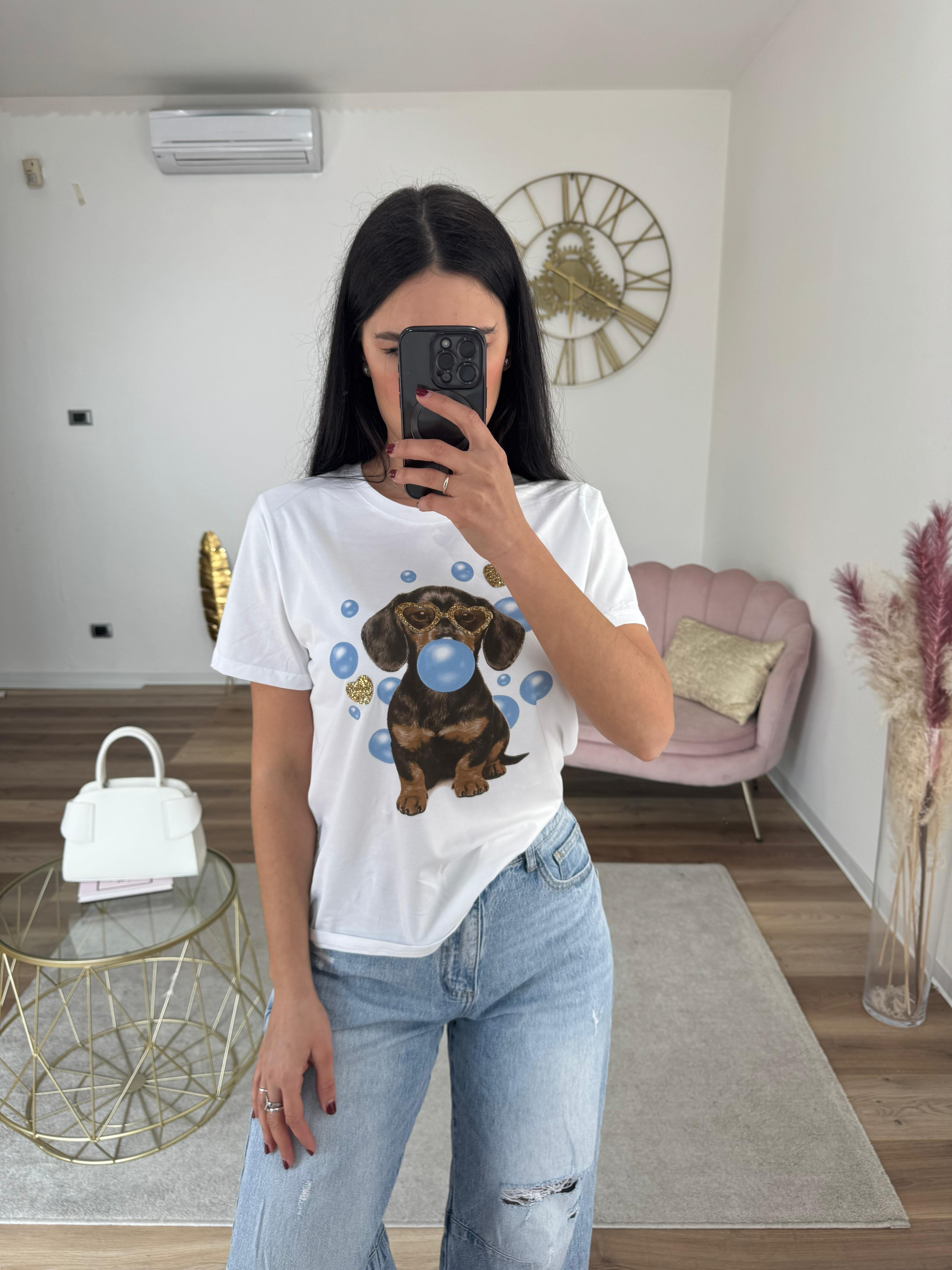 T-shirt Bassotto Azzurro