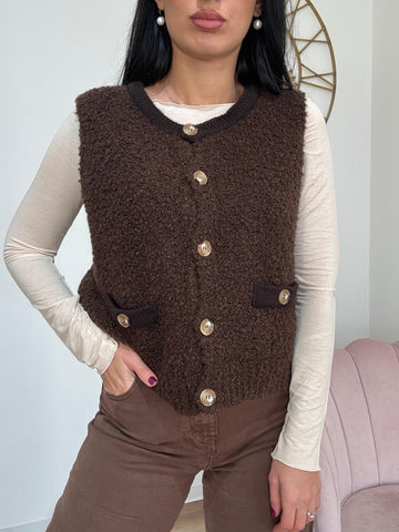 Gilet Bouclè Chocolate