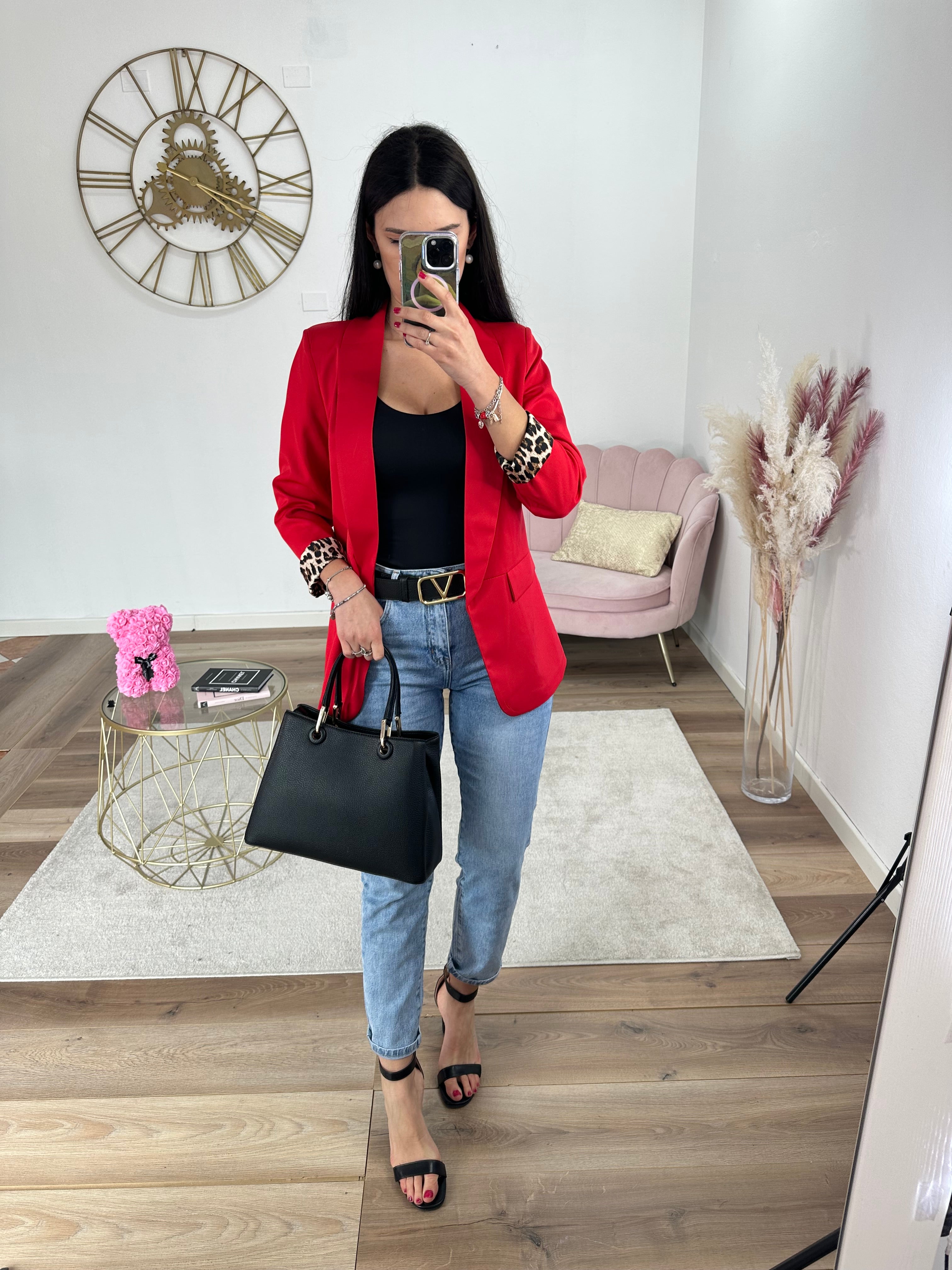Blazer Animalier Rosso