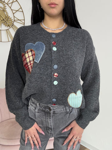 Pull Grey con cuoricini