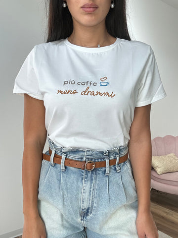 T-shirt Più Caffè Meno Drammi