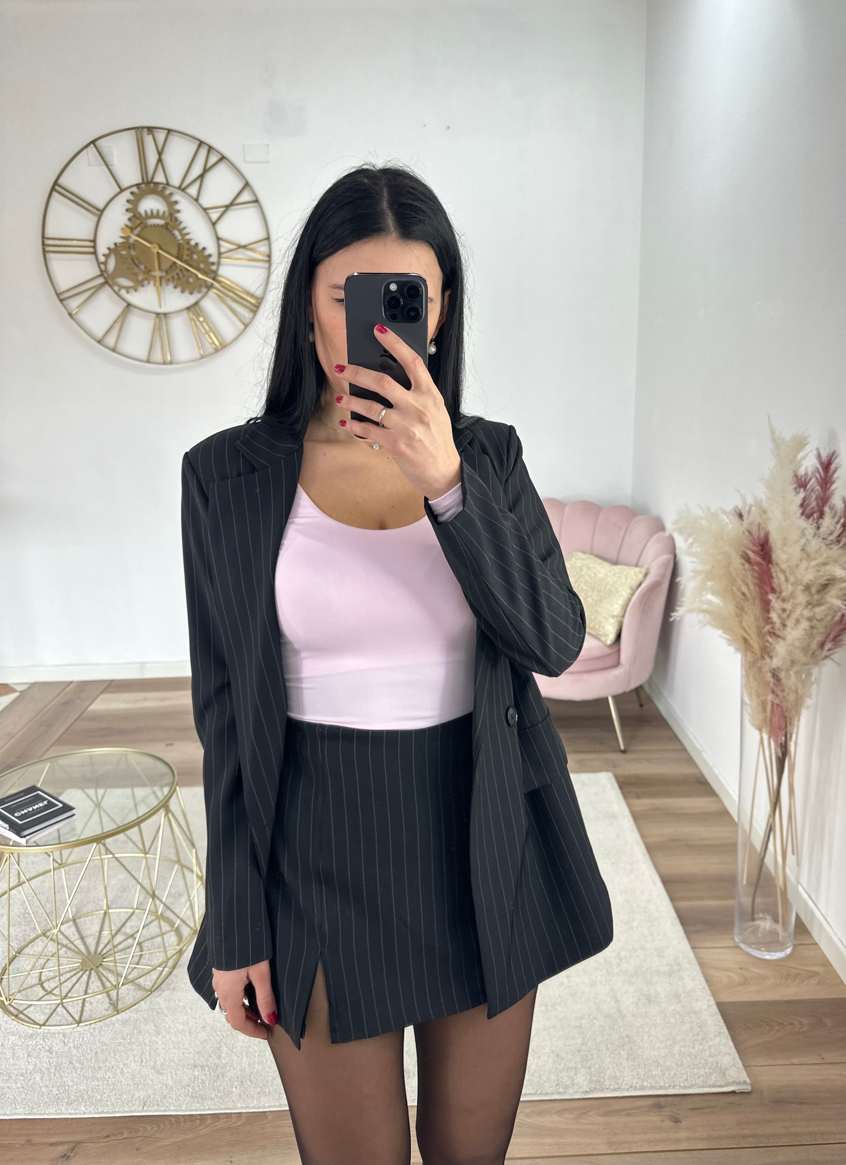 Blazer Gessato Nero