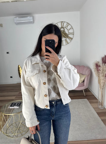 Giacca in Velluto Beige