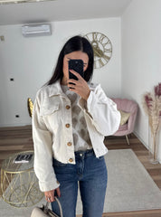 Giacca in Velluto Beige