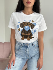 T-shirt Bassotto Azzurro