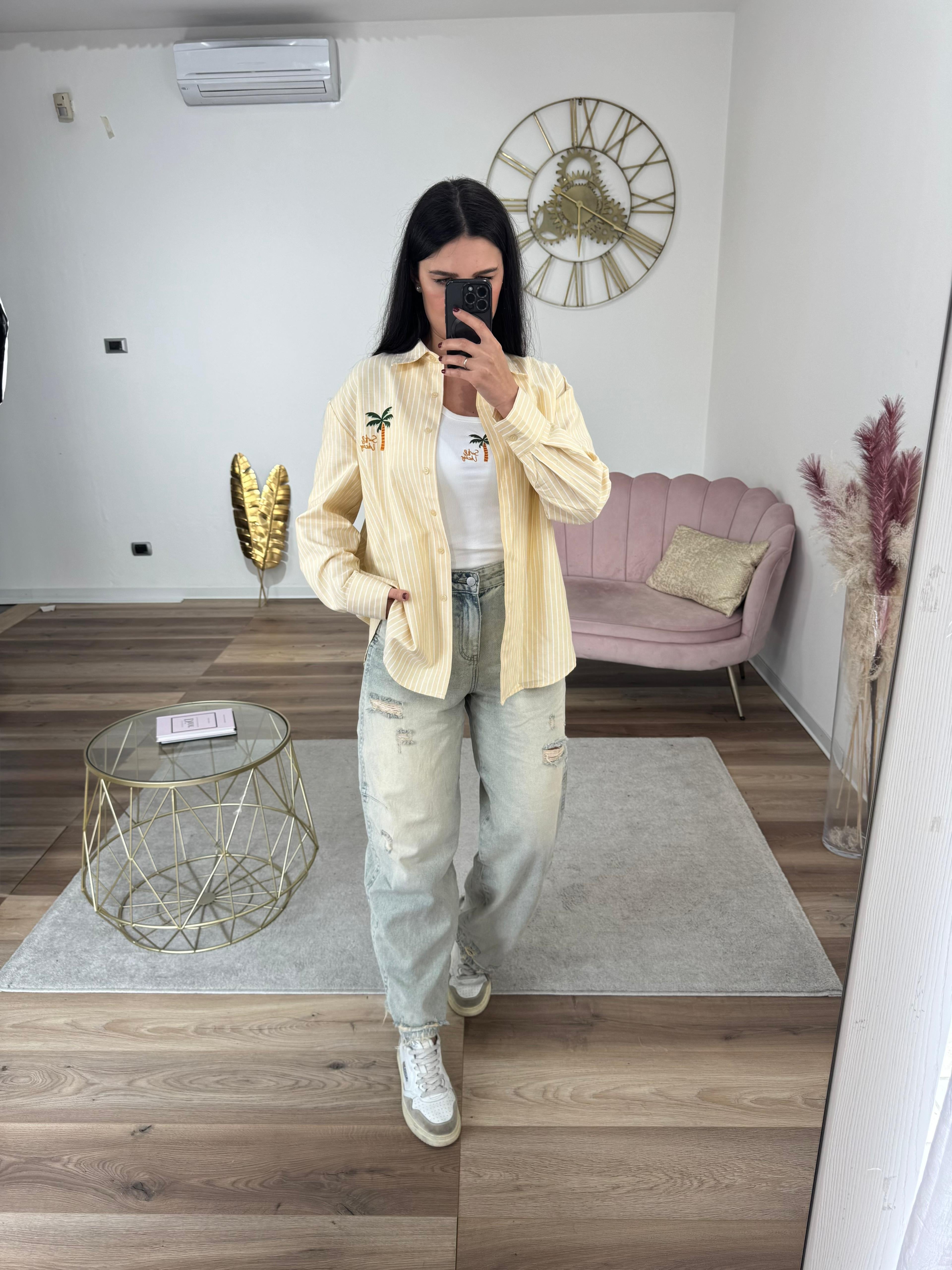 Jeans Ballon con Strappi Vintage