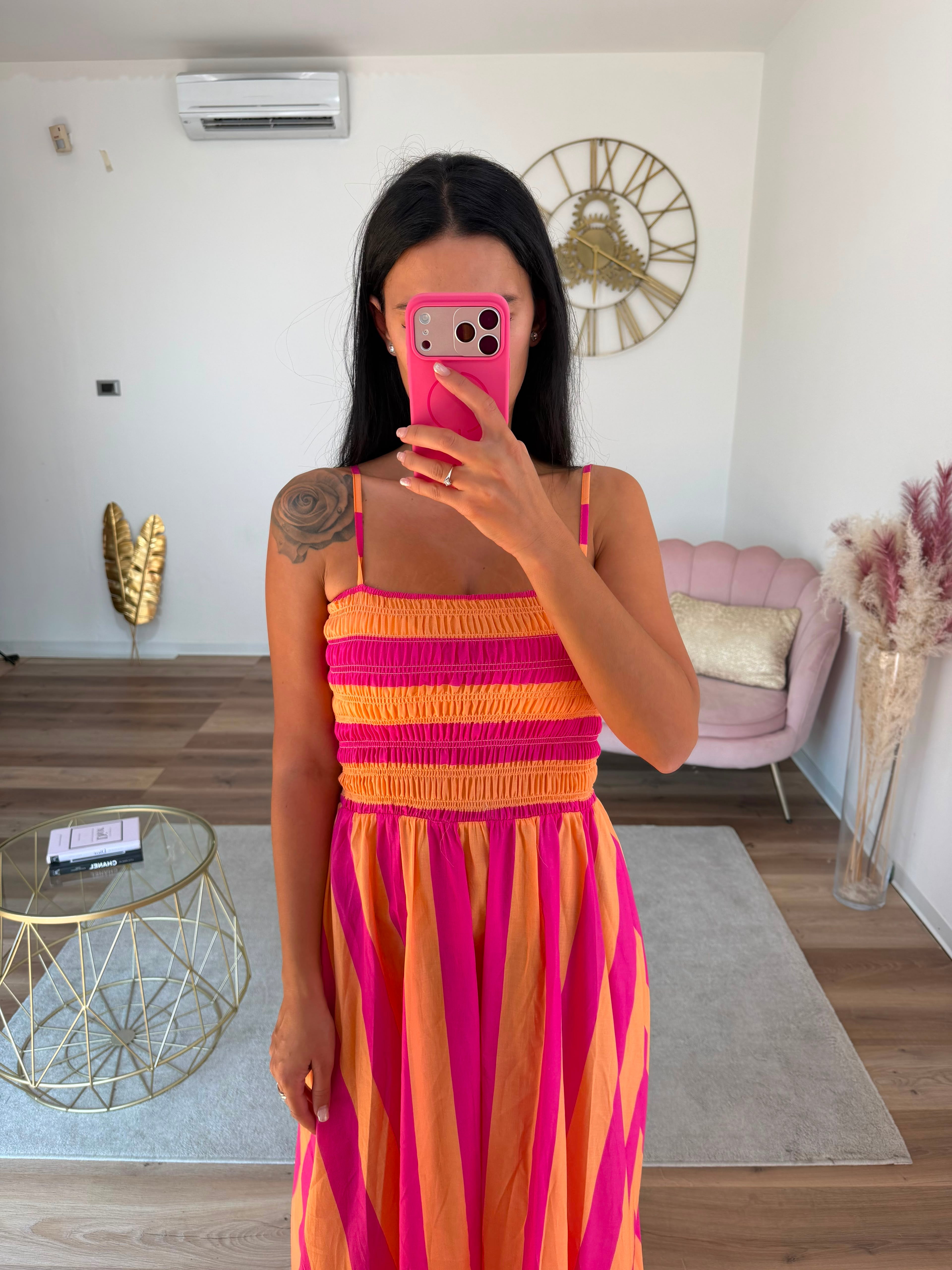 Abito Candy Fucsia-Arancio