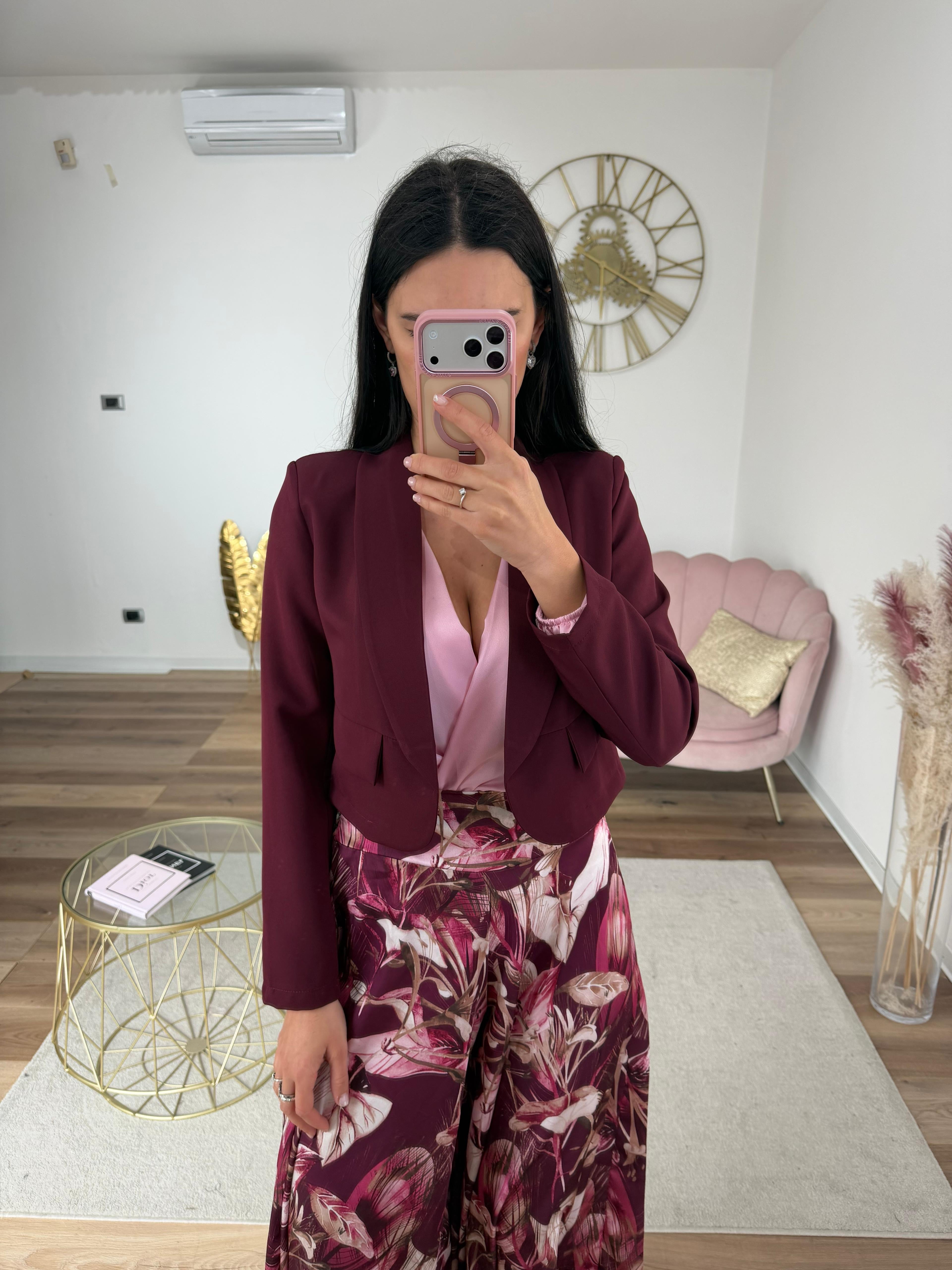 Blazer Crop Bordeaux