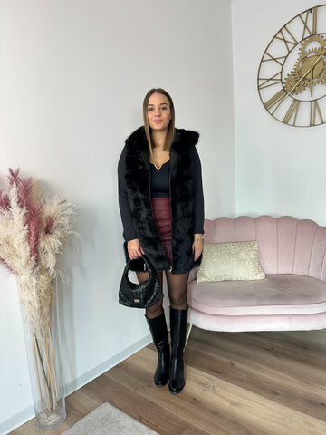 Pelliccia Smanicata St. Moritz Nero