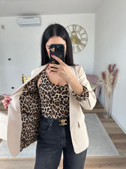 Blazer Animalier Beige