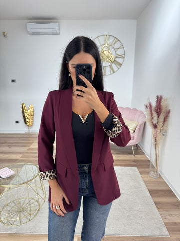 Blazer Animalier Bordeaux