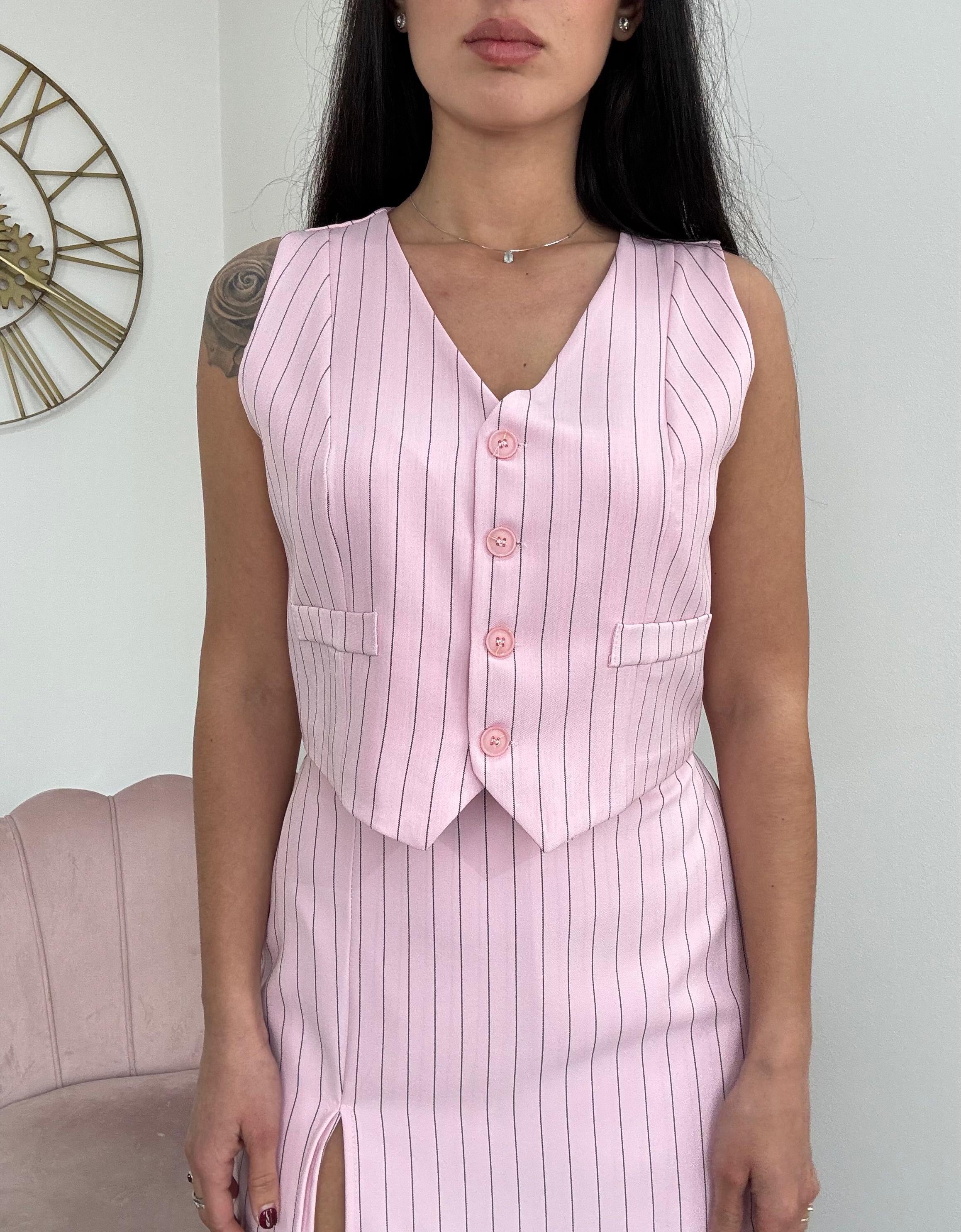 Pantagonna Gessato Rosa