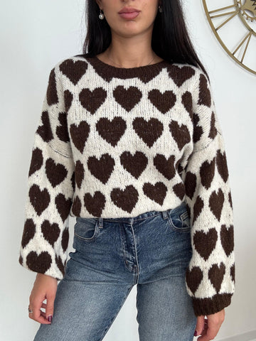 Pull Cuoricini Brown