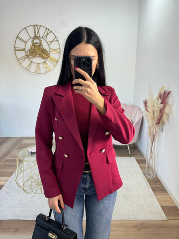 Blazer Con Bottoni Bordeaux