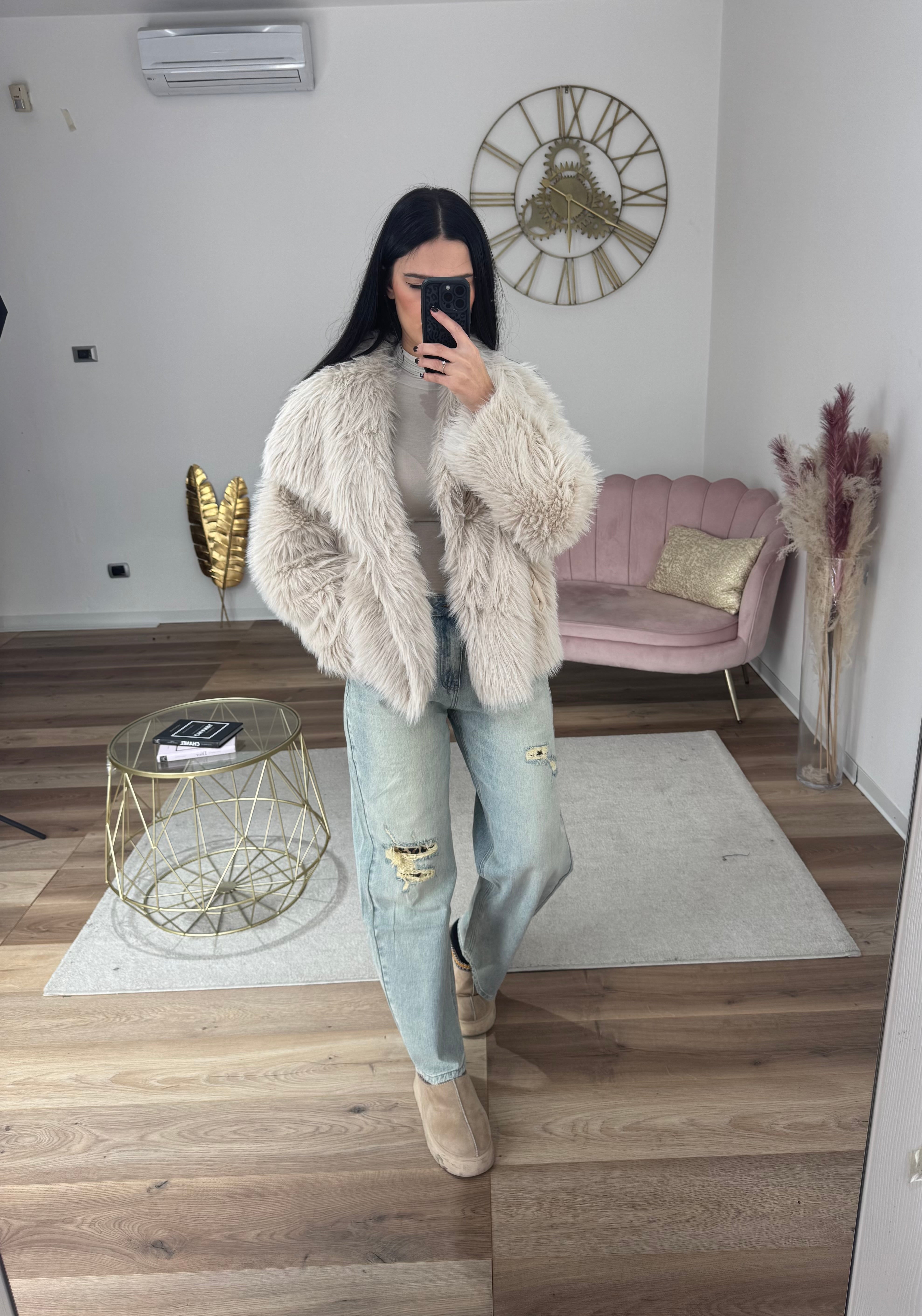 Jeans con Strappi Animalier