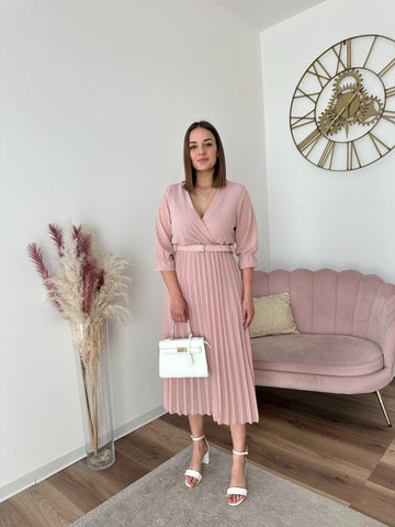 Abito Midi Strass Rosa Antico