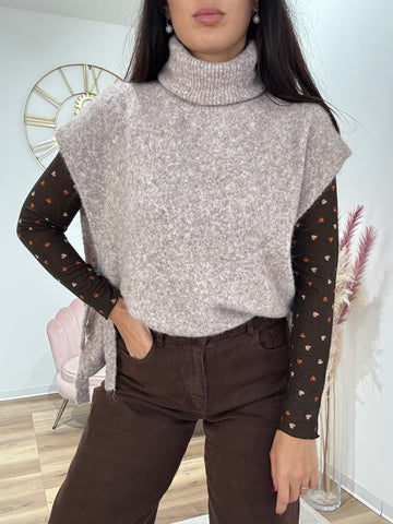 Smanicato con fiocchetti Taupe