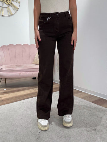 Jeans Wide Leg Chocolate