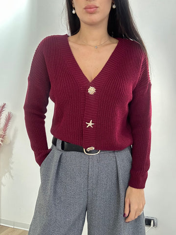 Cardigan bottoni oro