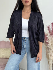 Cardigan Lurex Blu Notte