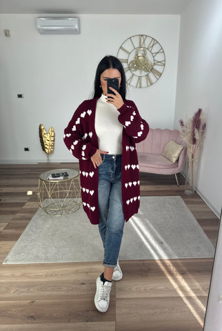 Cardigan Lovely Bordeaux