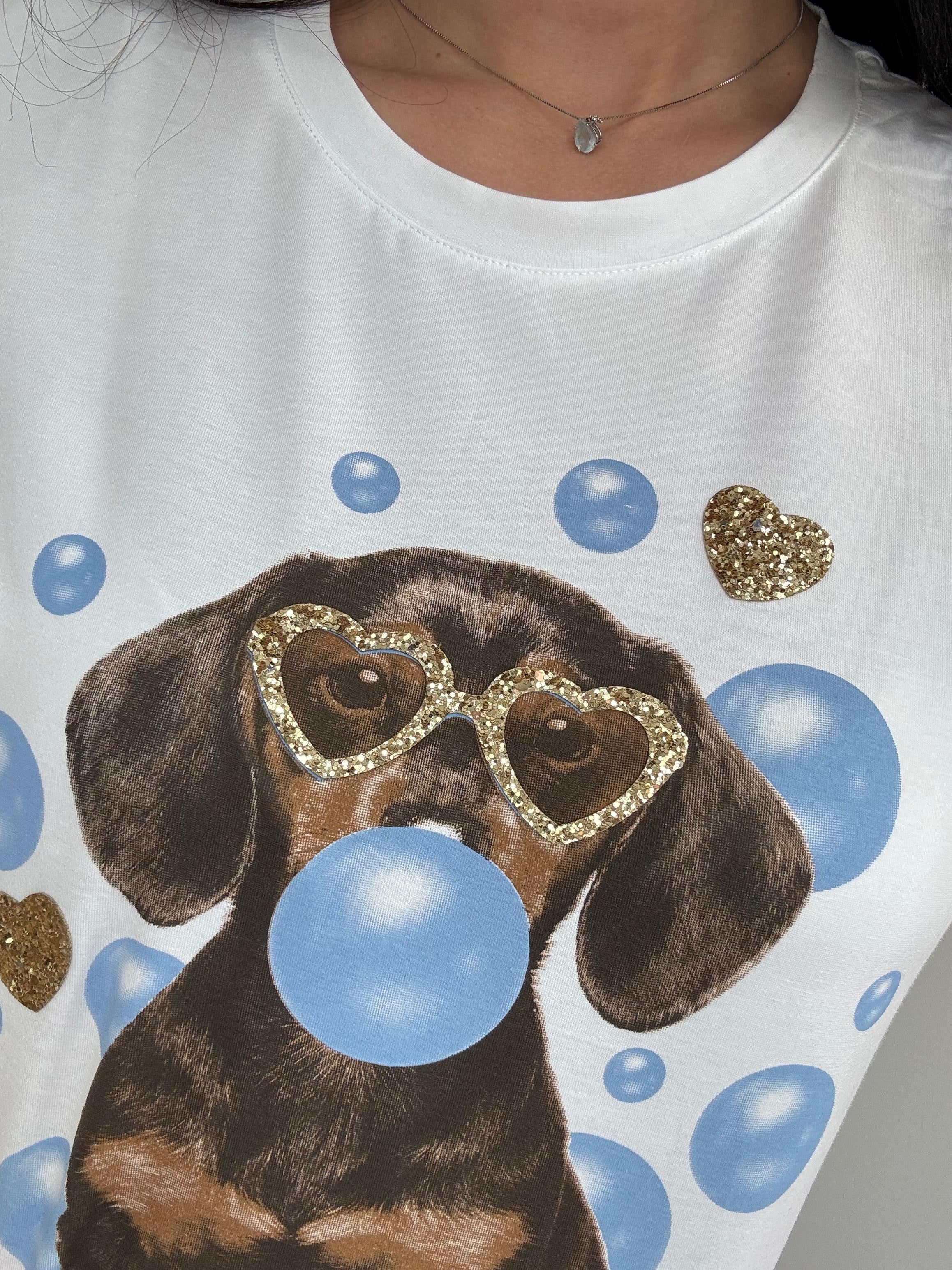 T-shirt Bassotto Azzurro