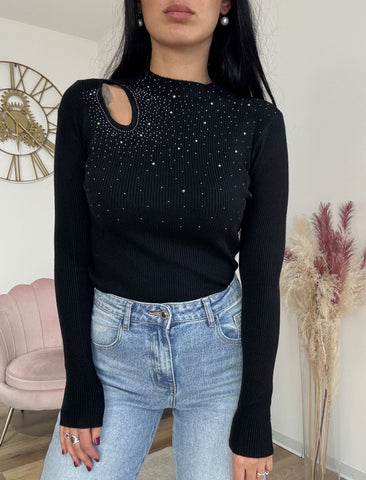 Pull Strass Nero
