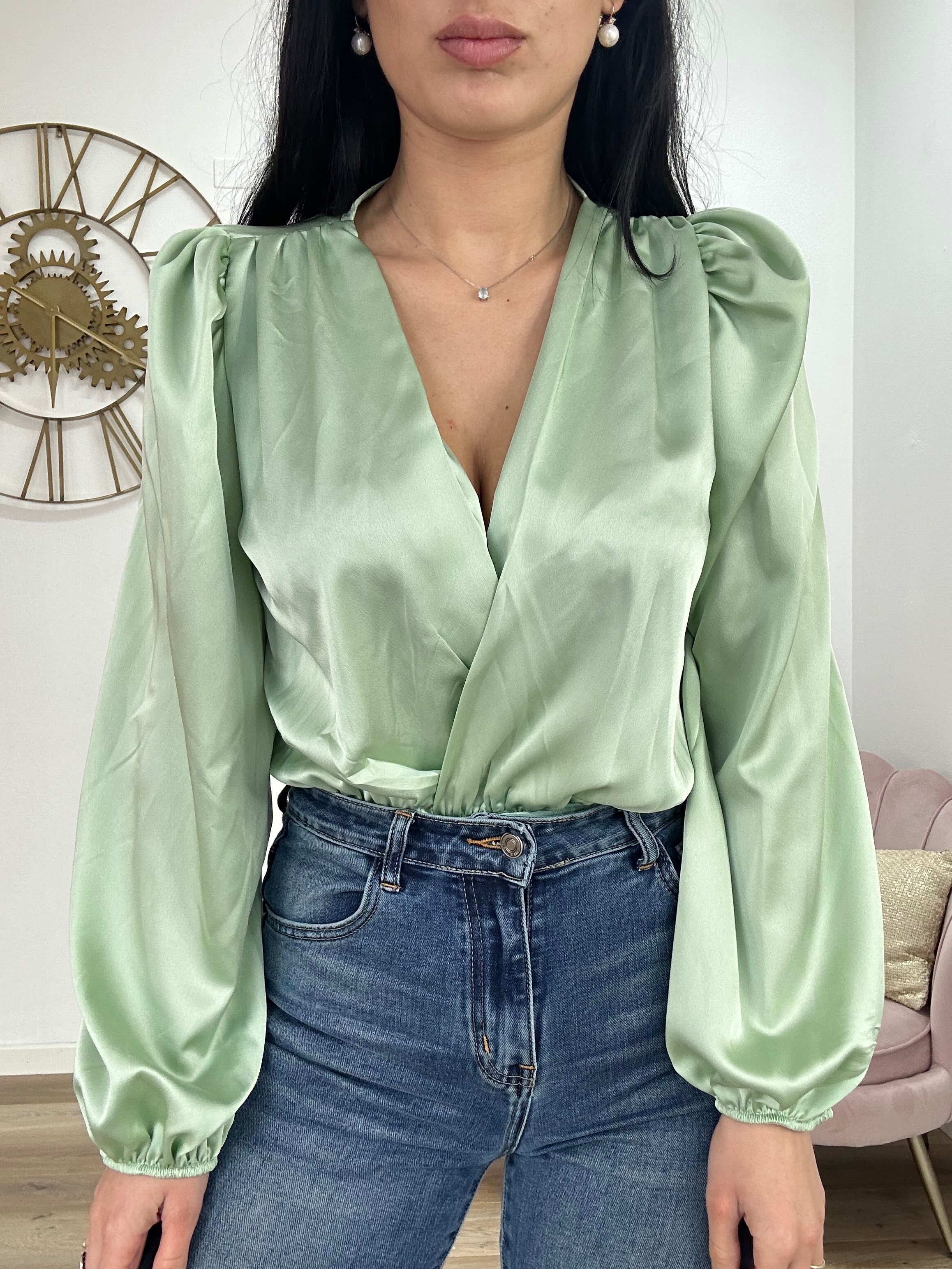 Body Elena Verde Pastello