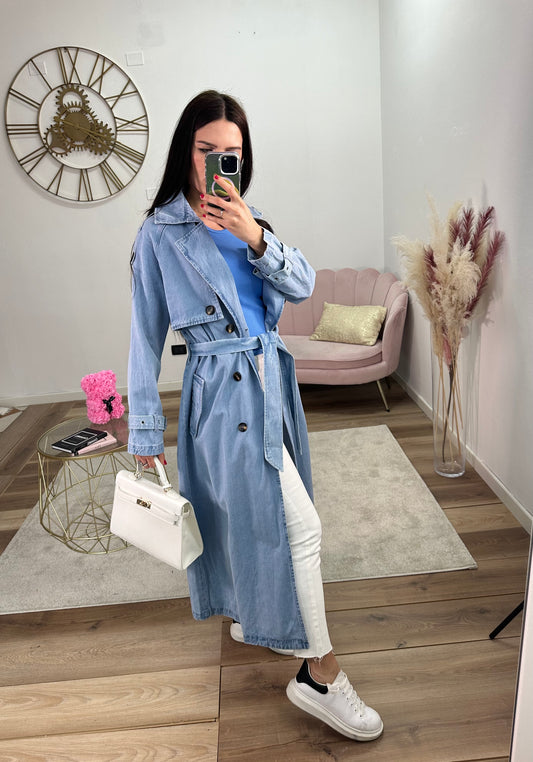 Trench Lungo in Denim