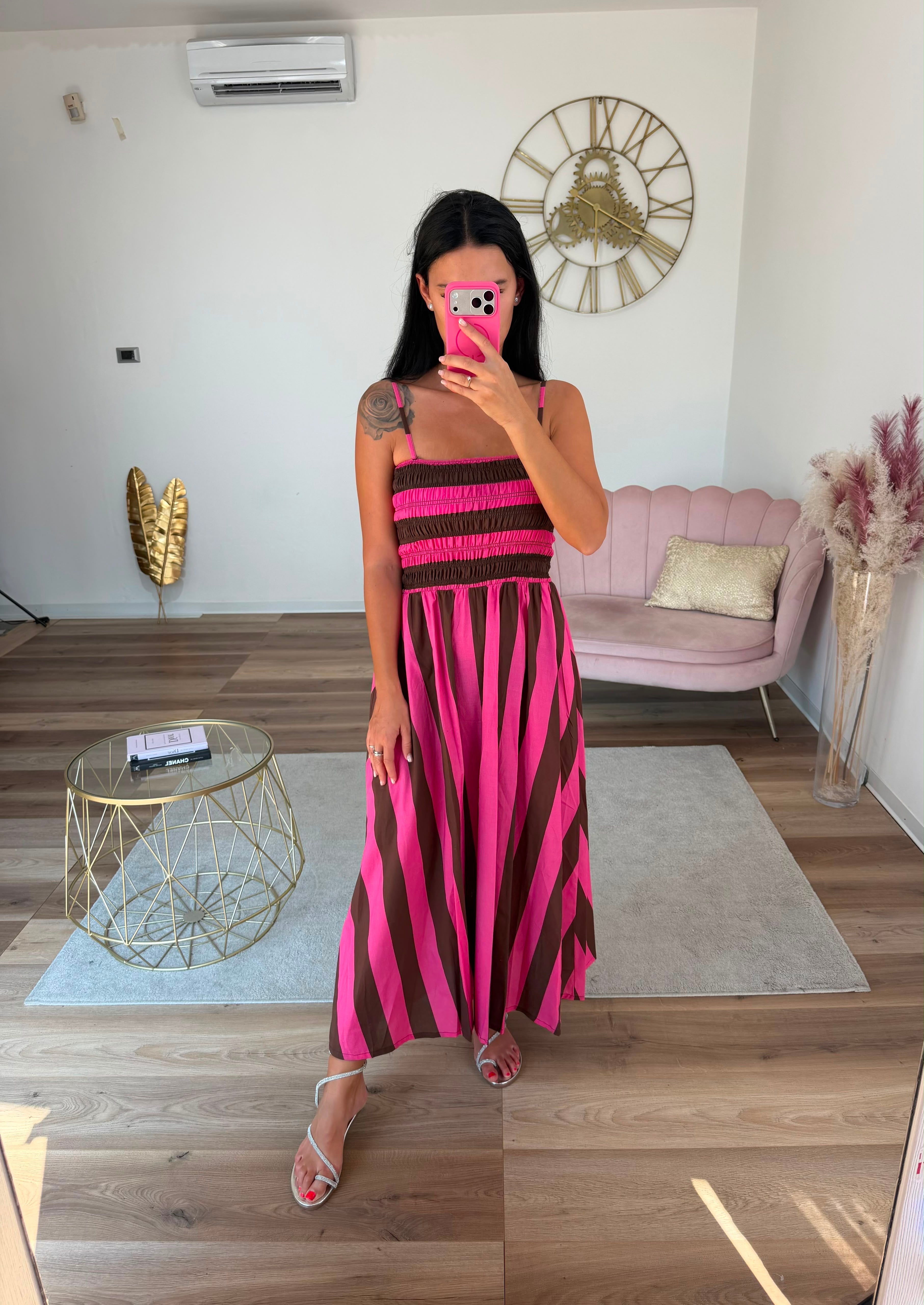 Abito Candy Cioccolato-Fucsia