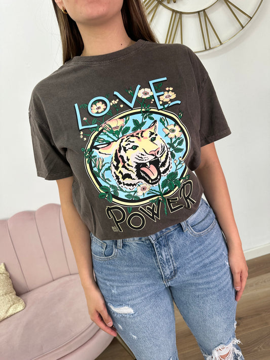 T-shirt Love Power Azzurra