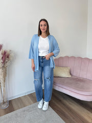 Cardigan Lurex Azzurro