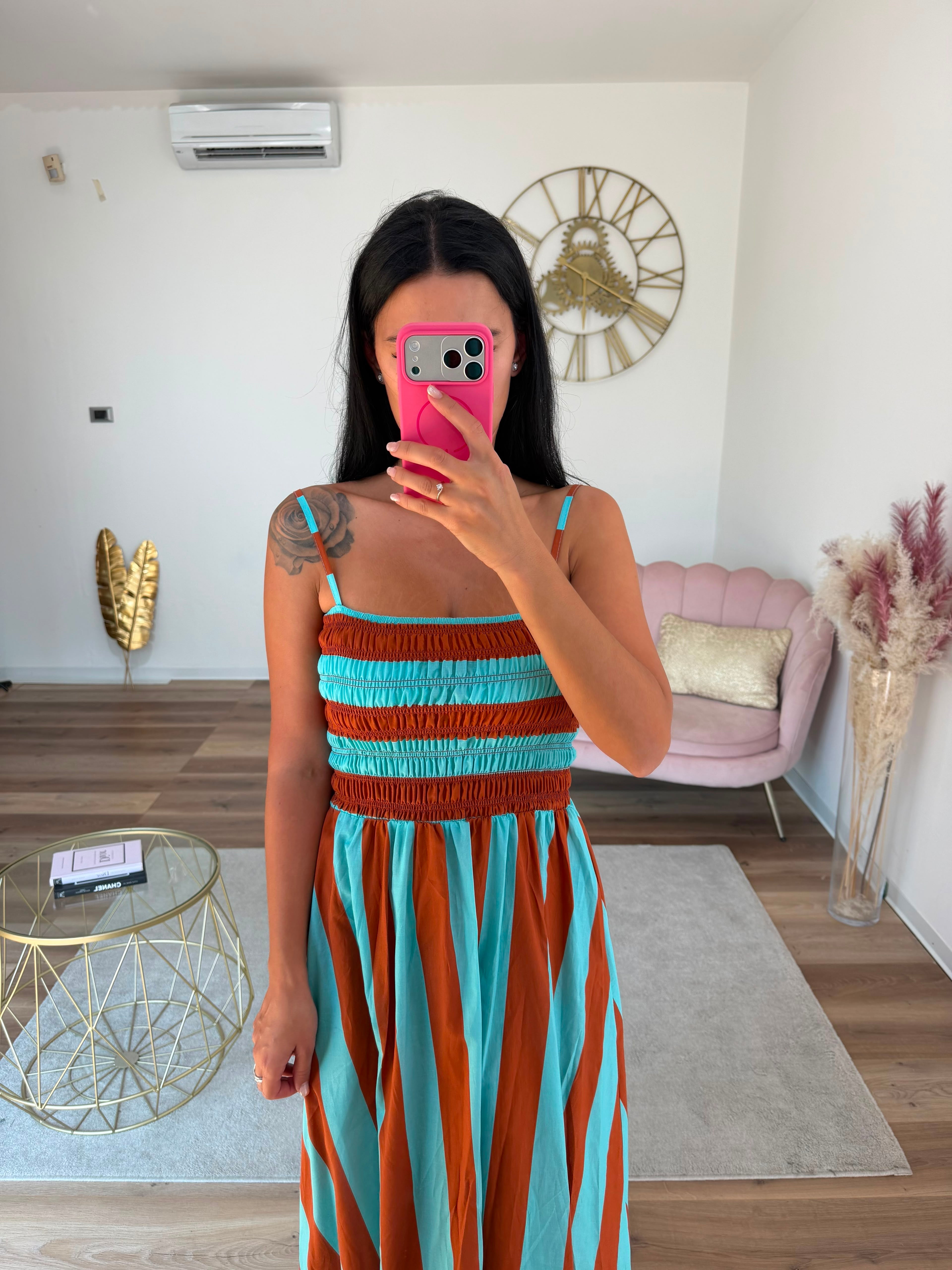 Abito Candy Azzurro-Cioccolato