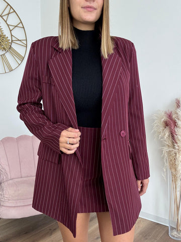 Blazer Over Gessato Bordeaux