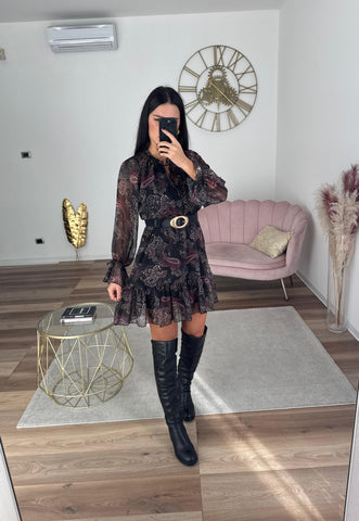 Abito Autumn Nero - Bordeaux