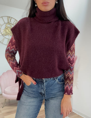 Smanicato con fiocchetti Bordeaux