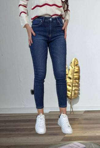 Jeans Skinny Blu Felpato