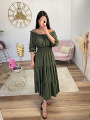 Abito Georgette Verde militare