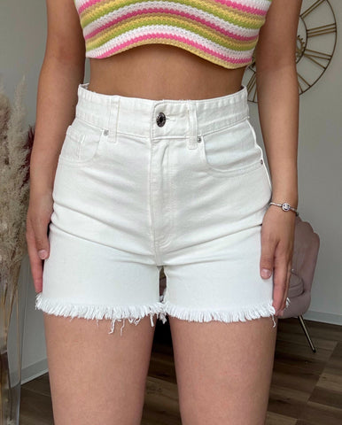 Shorts in Denim Bianco