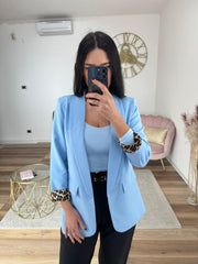 Blazer Animalier Azzurro